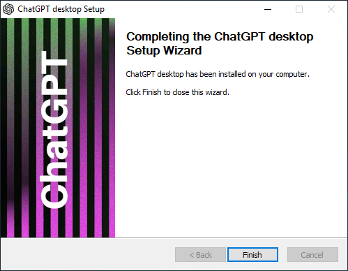ChatGPT Desktop Install Finish