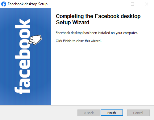 Facebook Desktop Install Finish
