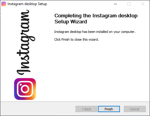 Instagram Desktop Install Finish