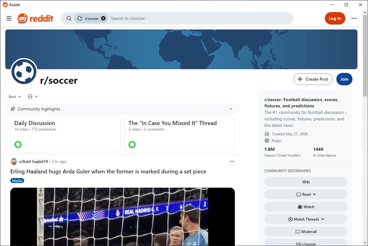 Subreddit search in Reddit Desktop