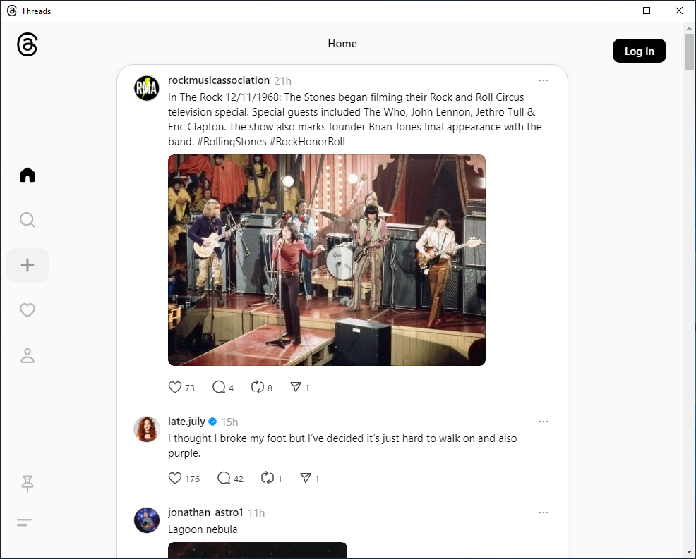 Threads Desktop Home Feed View