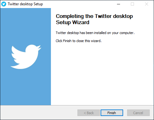 Twitter Desktop Install Finish