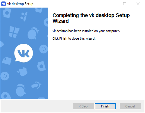VK Desktop Install Finish
